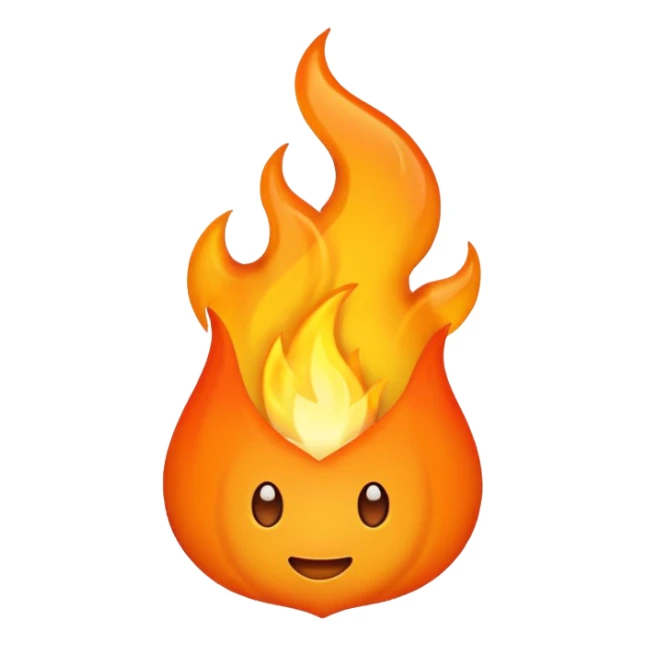 glowing flame sticker