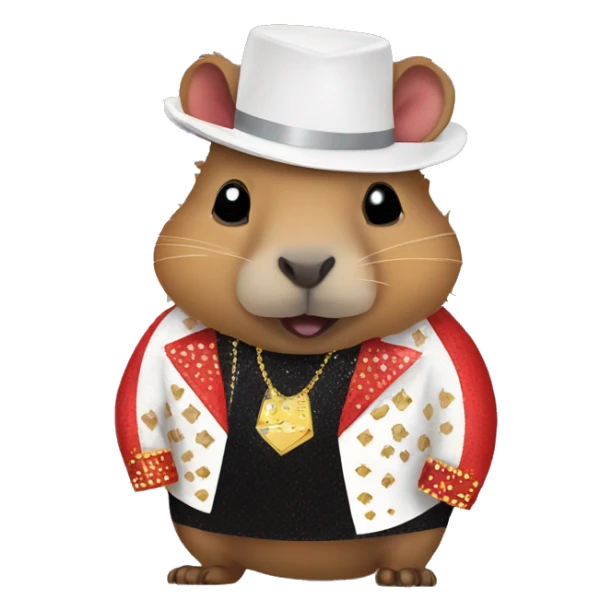 capybara in a las vegas style elvis costume sticker