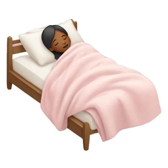 Girl sleeping in pale pink blankets sticker