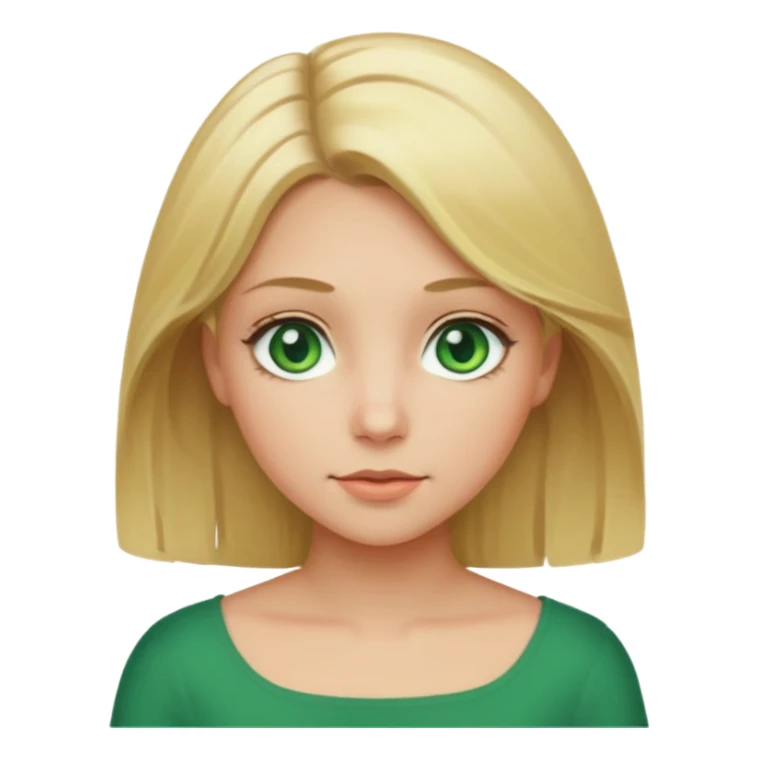 Girl with shoulder-length blonde hair and green eyes sticker