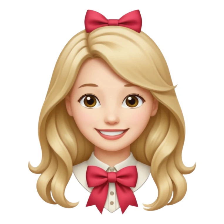 women with neckBow, ling hair style. sticker