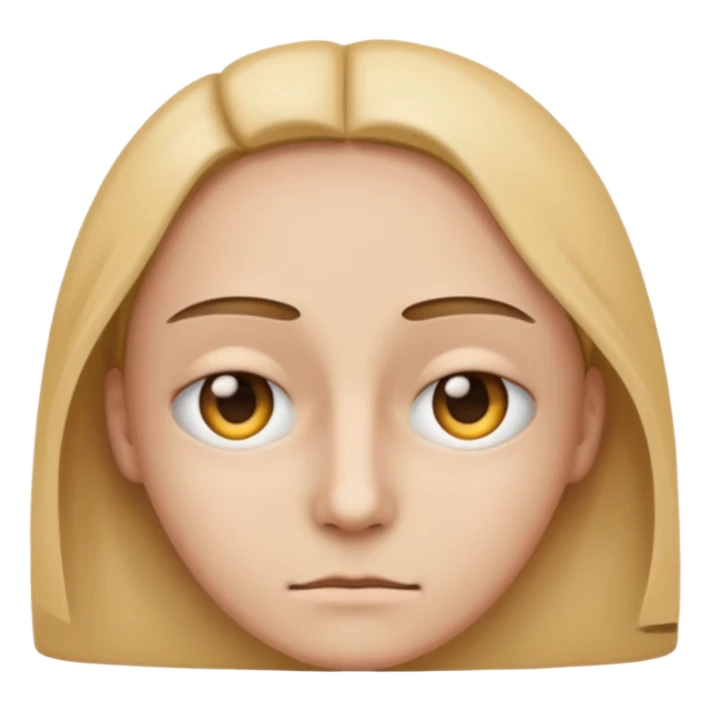 Generate me a blank face emoji with the upper eyelid half closed sticker