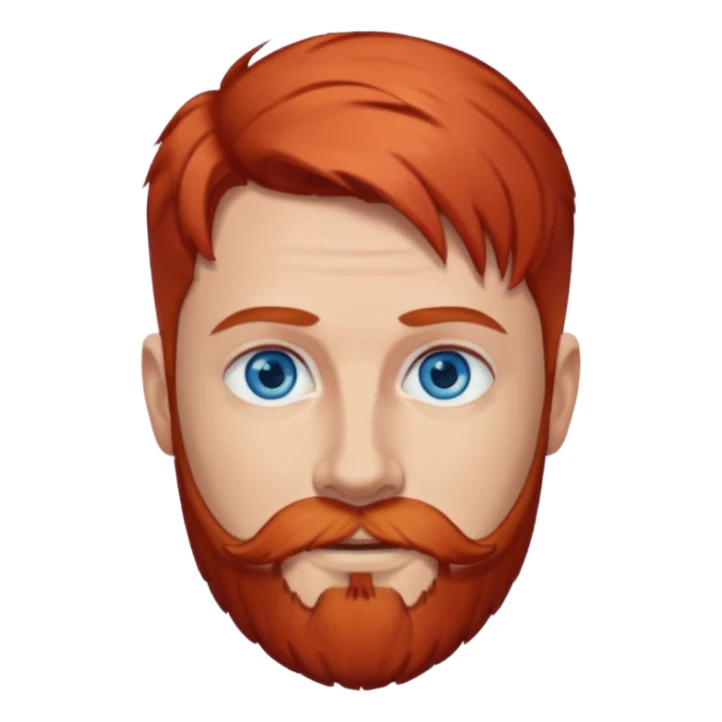 Dave Farrell with blue eyes, red hair and beard sticker