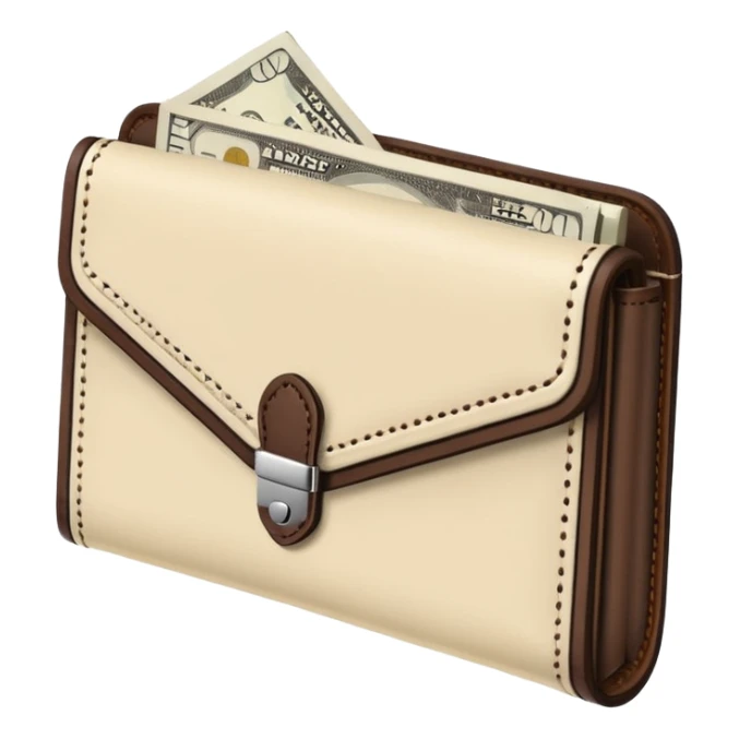 Cream and Dark Brown Money Wallet sticker