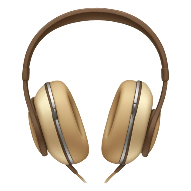 beige apple headphones with brown bows sticker