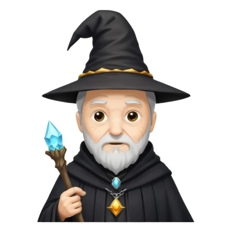 old wizard with black robe and wizard hat cracked skin sticker