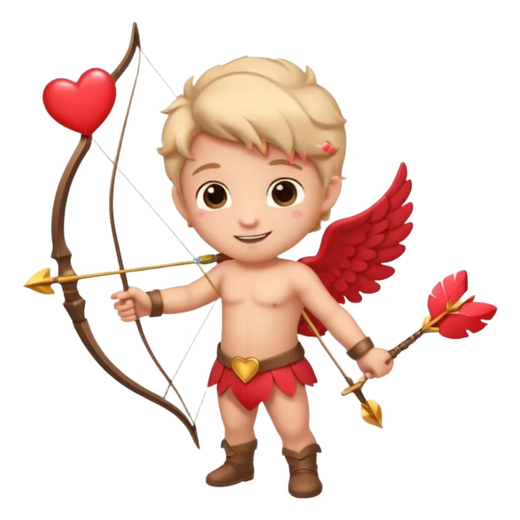Adorable Cupid with his magical bow and arrow shooting love hearts sticker