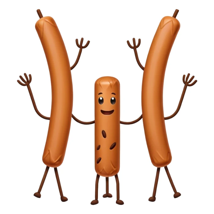 Beef stick with arms and legs  sticker