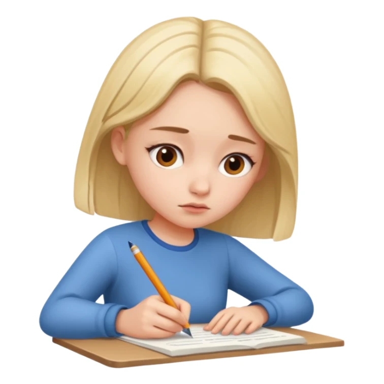 a girl is Writing in a Paper sticker