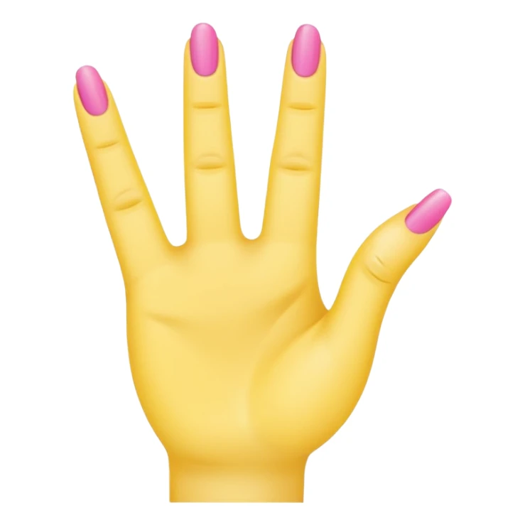 Yellow female emoji left hand with pink fingernails making an “L” with index finger and thumb sticker