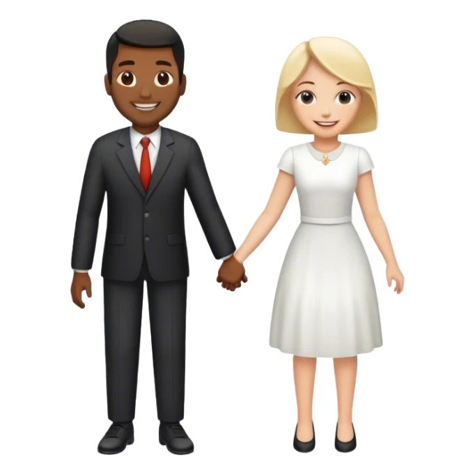 black man with white woman holding hands  sticker