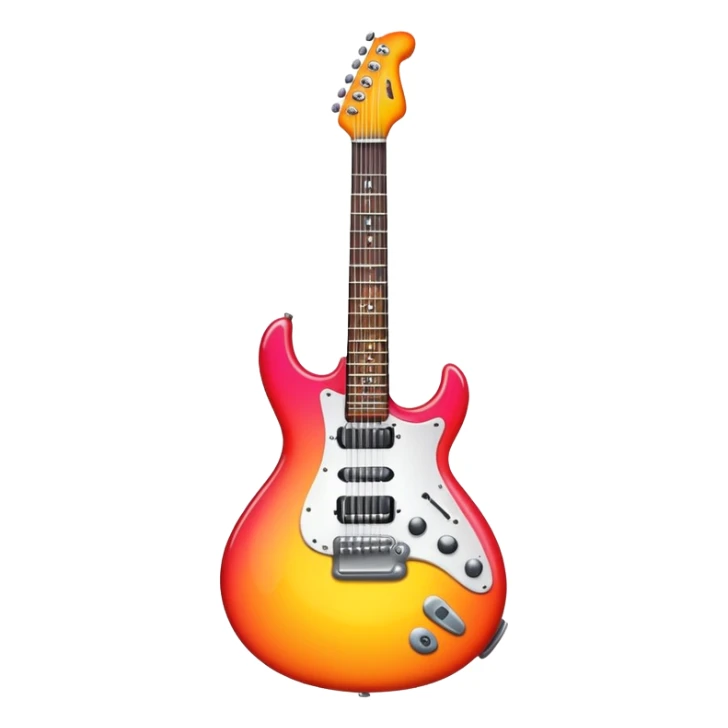 electric rock guitar, vibrant colors sticker
