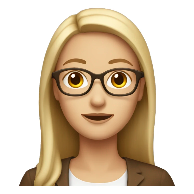 White woman Teacher with brown long hir no glasse sticker