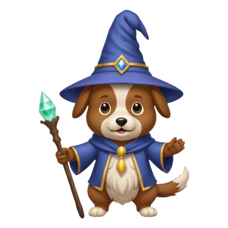 Dog wizard sticker