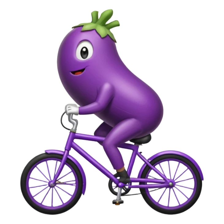 Eggplant riding a bike sticker