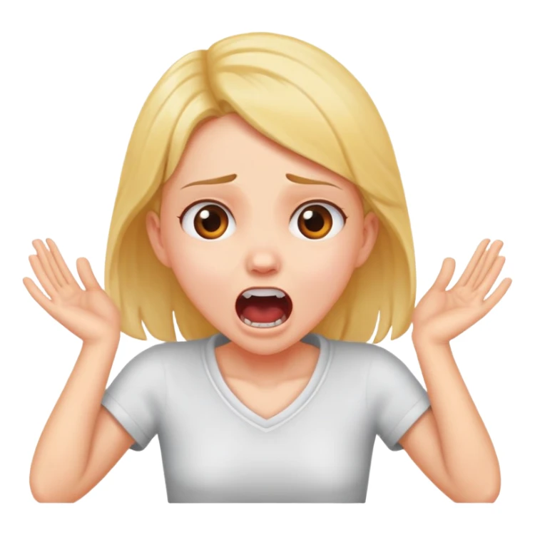 arms crossed holding neck screaming girl  sticker