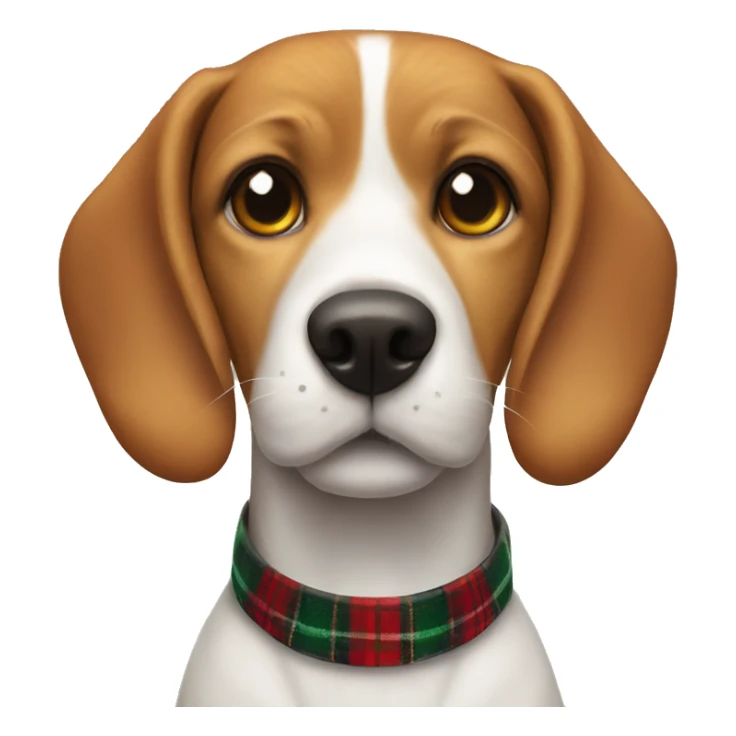 Beagle With a Red and green Plaid Collar sticker