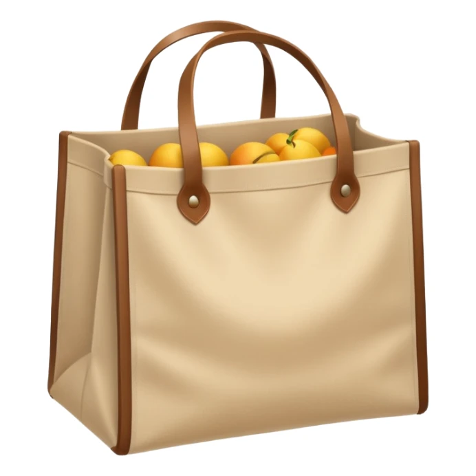 cartoon market bag, do not add stripes and make it empty. Do not add face. Top view sticker