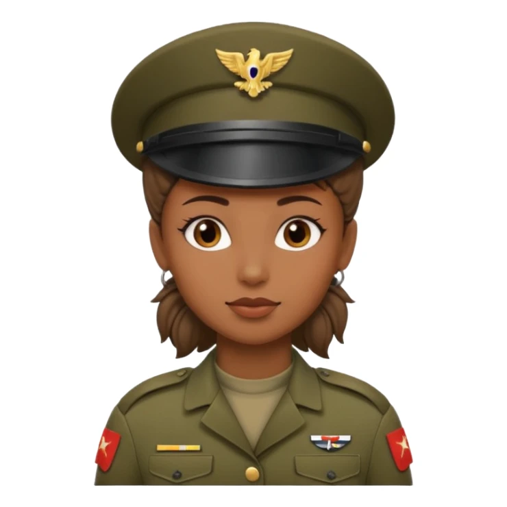 female soldier different hair style sticker