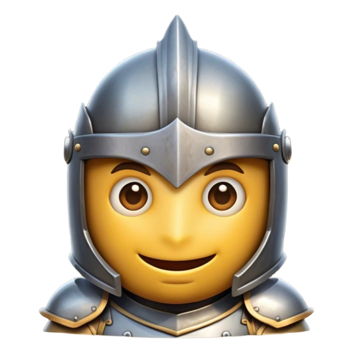 Clash of Clans aesthetic Comical Knight Portrait Emoji, Head tilted dramatically with an exaggerated, fun expression and wide, comically expressive eyes behind a quirky open helm, featuring a sturdy, cartoonish armored build with playful detailing and natural skin tone, Simplified yet hilariously expressive features, highly detailed, glowing with a slightly sassy metallic glow, high shine, dramatic yet playful, stylized with an air of cheeky medieval mischief, soft glowing outline, capturing the essence of a meme-worthy knight who brings lighthearted fun to epic battles! sticker