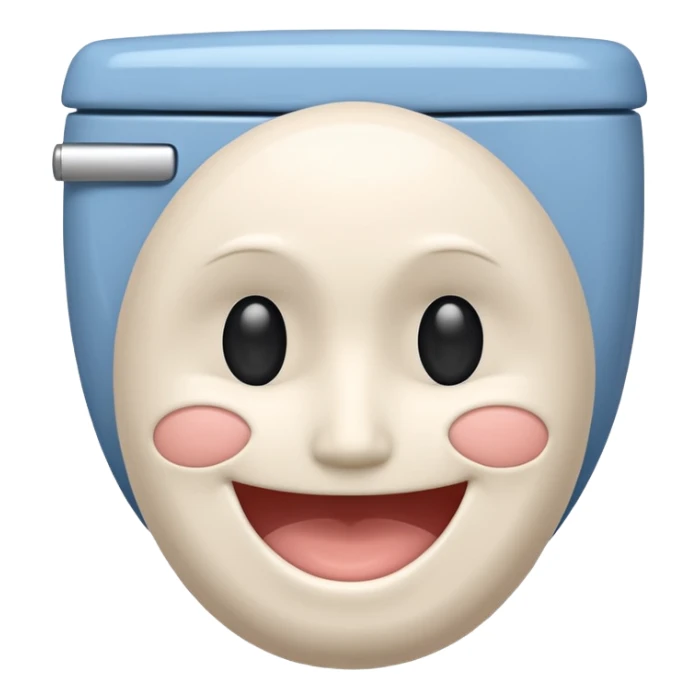  A toilet with a smiling head inside it sticker