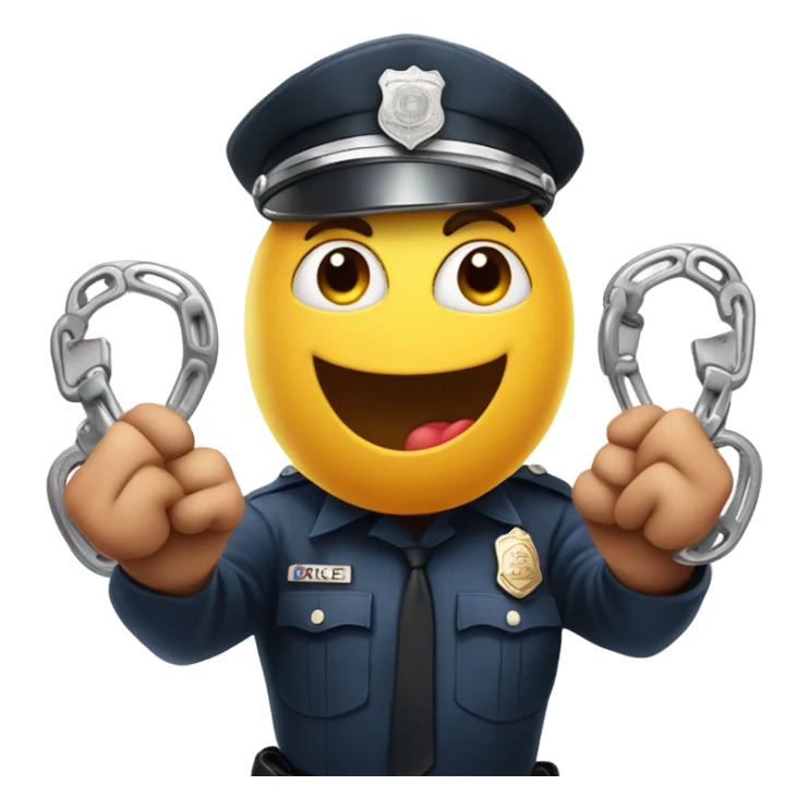 Cartoon Heart getting hand cuffed by police sticker