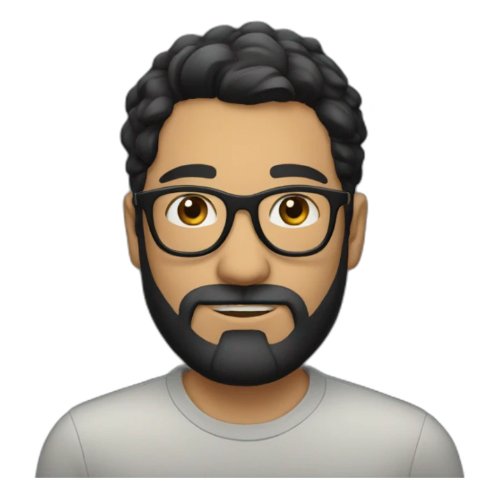 a handsome man with a black beard, black hair, and wearing spectacles sticker