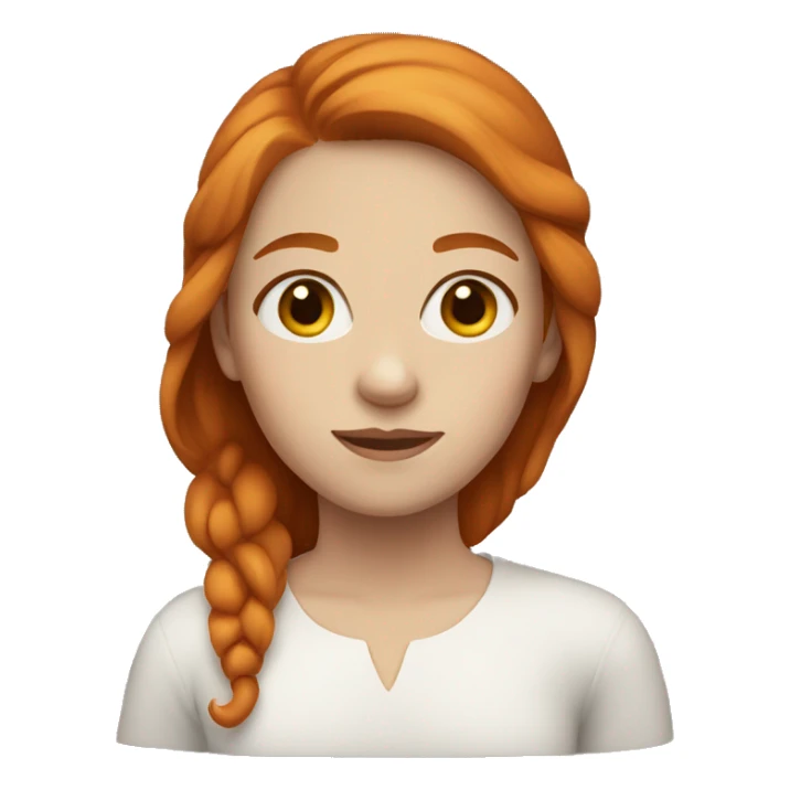 girl with ginger hair and brown eyes. white skin.  sticker