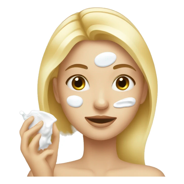 blonde girl applying cream on her face sticker