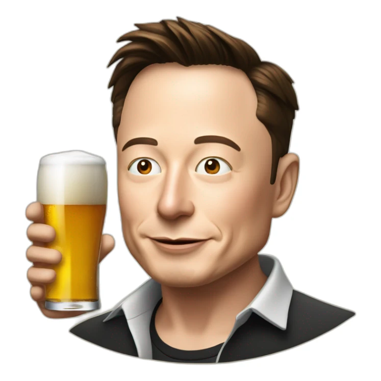 Elon musk qui boit une bière sticker