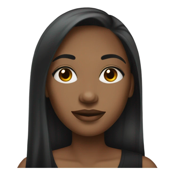 black woman with black long hair and a nice top sticker