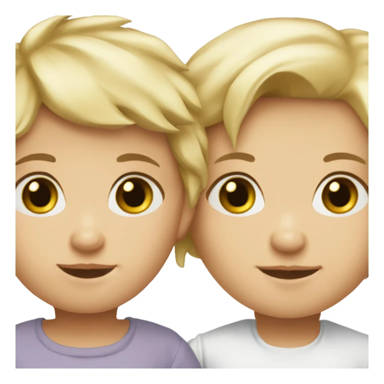 Brunette baby boy and blond baby girl sticker