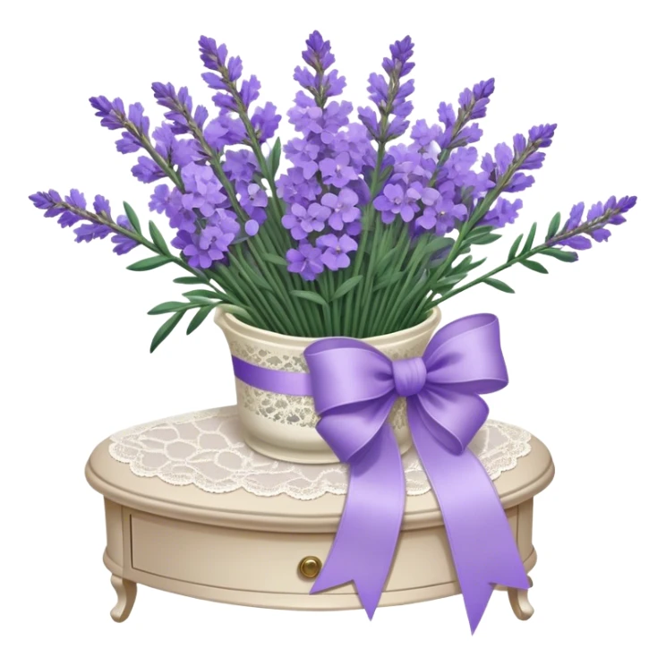 A small yet elegant lavender posy, tied with a hand-dyed lilac ribbon, sits atop a lace-covered vanity, its sprigs varying from the palest periwinkle to a rich, velvety purple. A few stray stems lay beside it, their scent mingling with the faint traces of aged floral perfume, evoking memories of whispered secrets and quiet, sunlit mornings.






 sticker