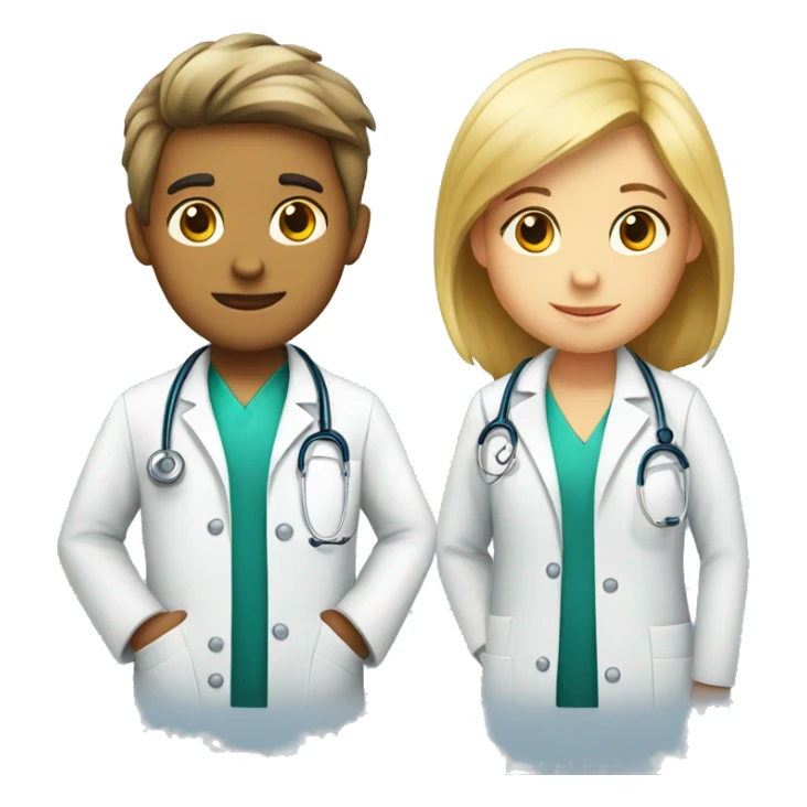 children doctor boy and girl sticker