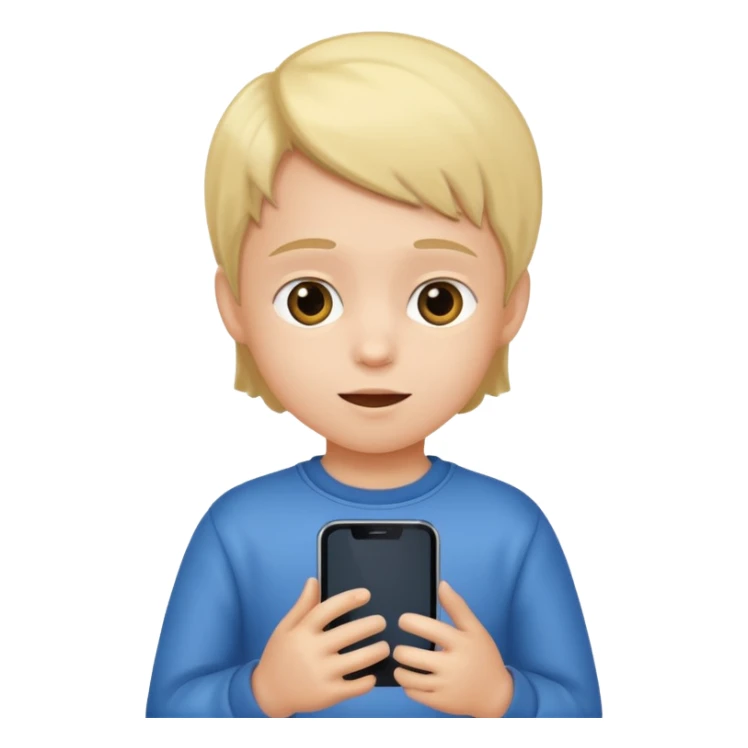 un niño de entre 3 - 10 años jugando con su celular sticker
