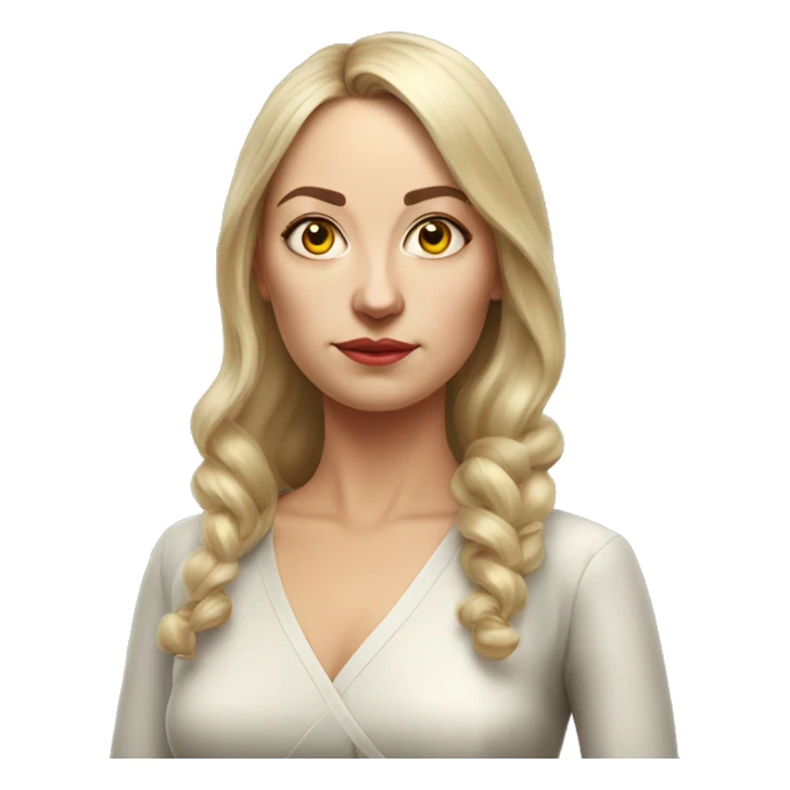 Russian woman full length in dress photorealistic serious sticker