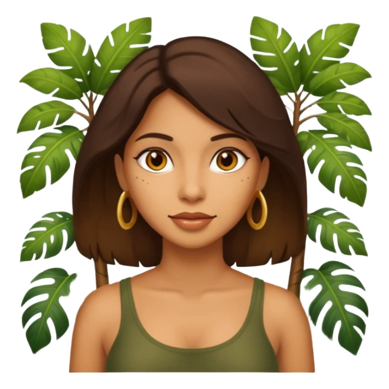 an latin woman with jungle tree sticker