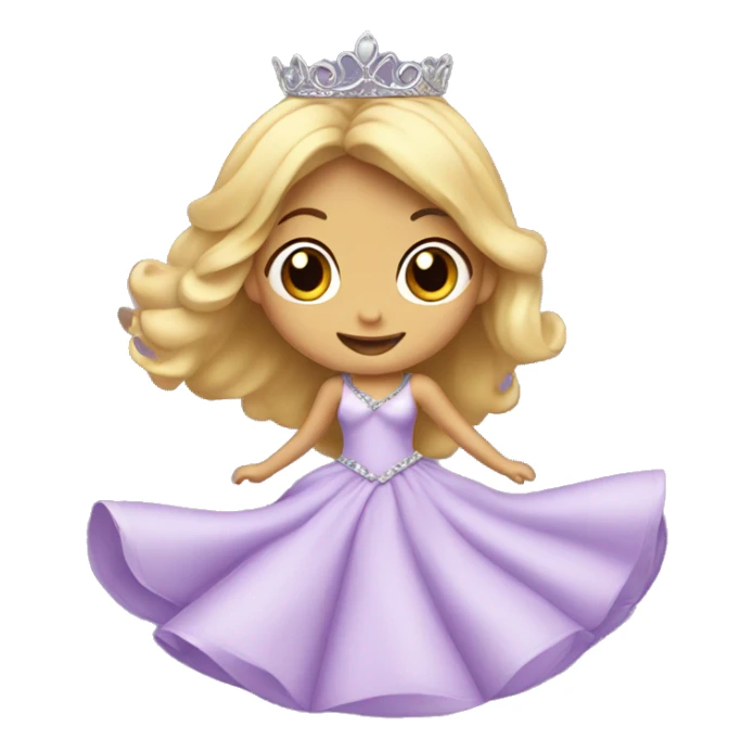 Dancing Princess in lilac dress with tiara sticker