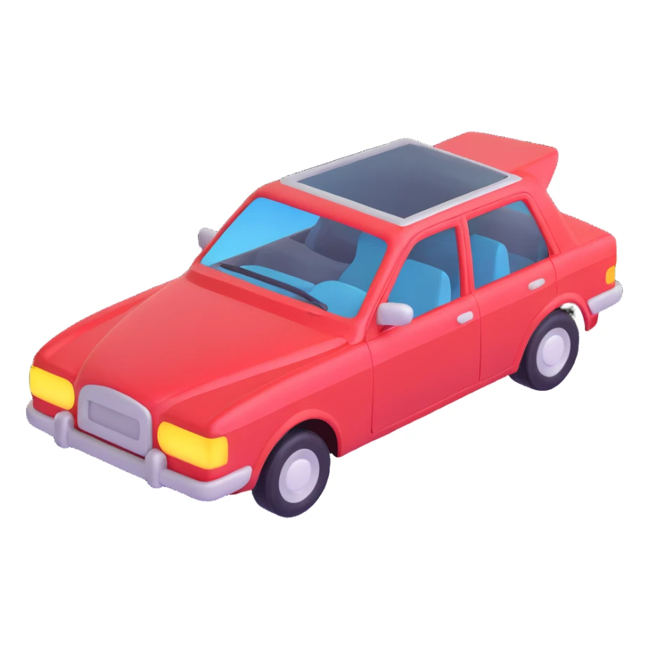 car with partially open sunroof, light beaming inside sticker