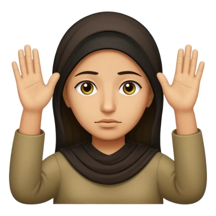 surrenders, portray an authentic 1980 Iraqi with a sad face and raised hands sticker