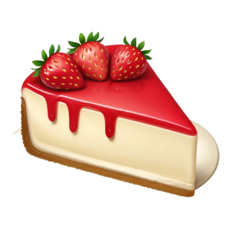 slice of cheesecake with strawberry topping sticker