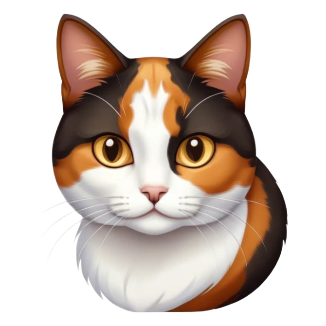 Kira calico white cat with brown black calico cat sticker