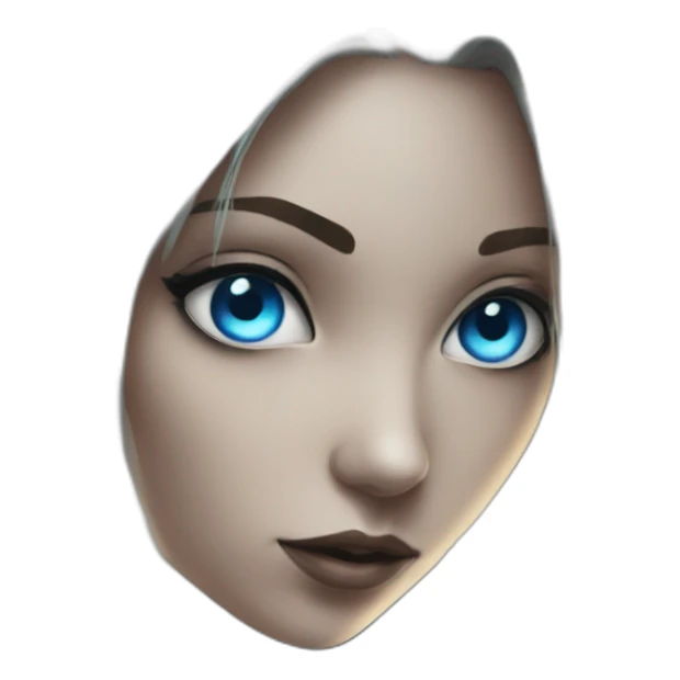 cyberpunk blue eyes girl sticker