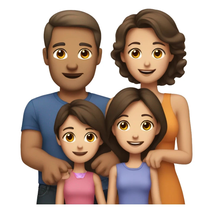Family-with-father-mother-two-brunettes-daughters sticker
