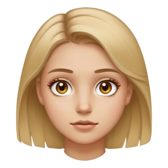 Girl with light but visible natural makeup and dirty blond hai r with hazel eyes sticker