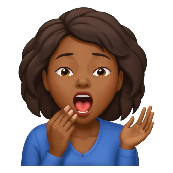 balck woman Yawning  sticker