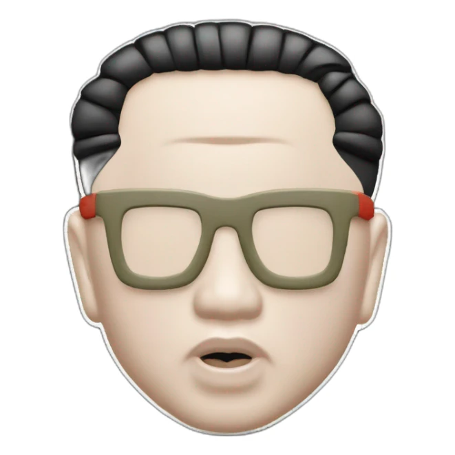 Kim jong UN waer badge of LOGO Nike sticker