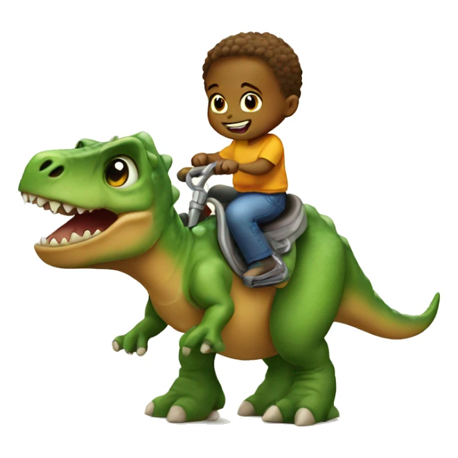 A baby riding a dinosaur  sticker