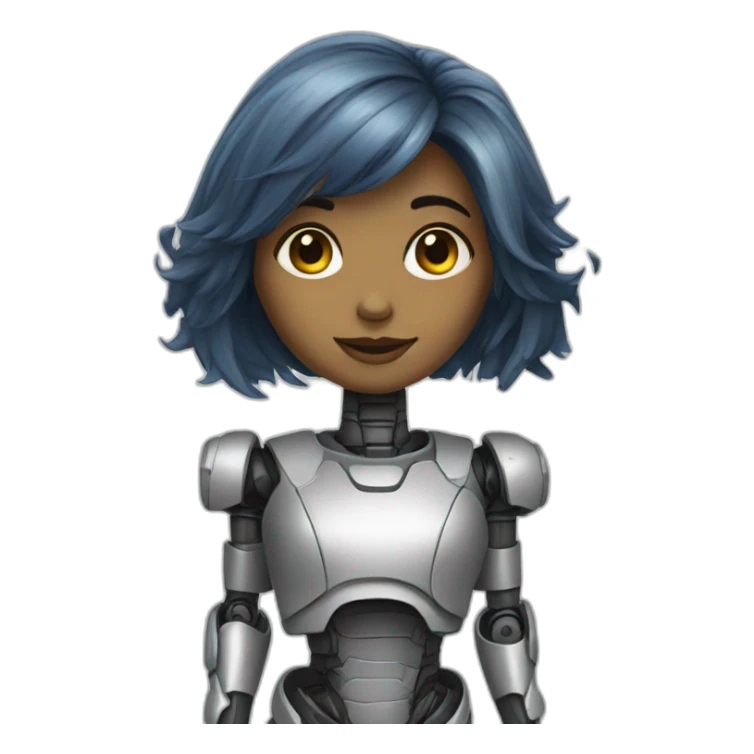 robot girl sticker