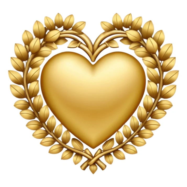 golden heart wreath sticker